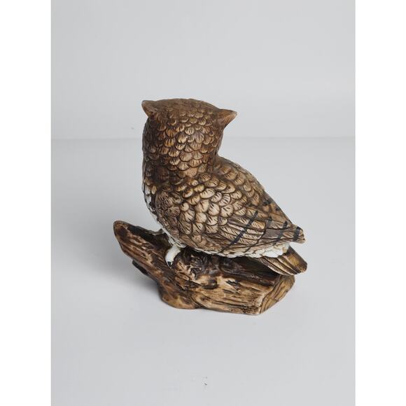 Vintage HOMCO #1114 Bisque Ceramic Porcelain Great Horned Owl Figurine - Picture 3 of 10